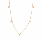 collier zircons doré