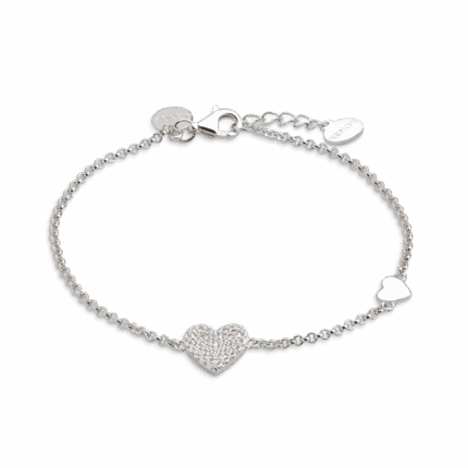 bracelet coeurs & zircons 8mm