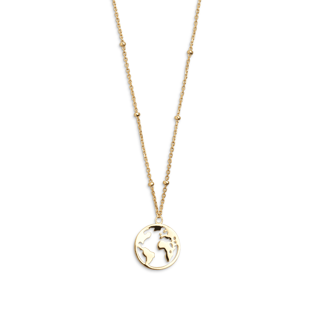 collier mappemonde doré 13mm collier mappemonde doré 13mm