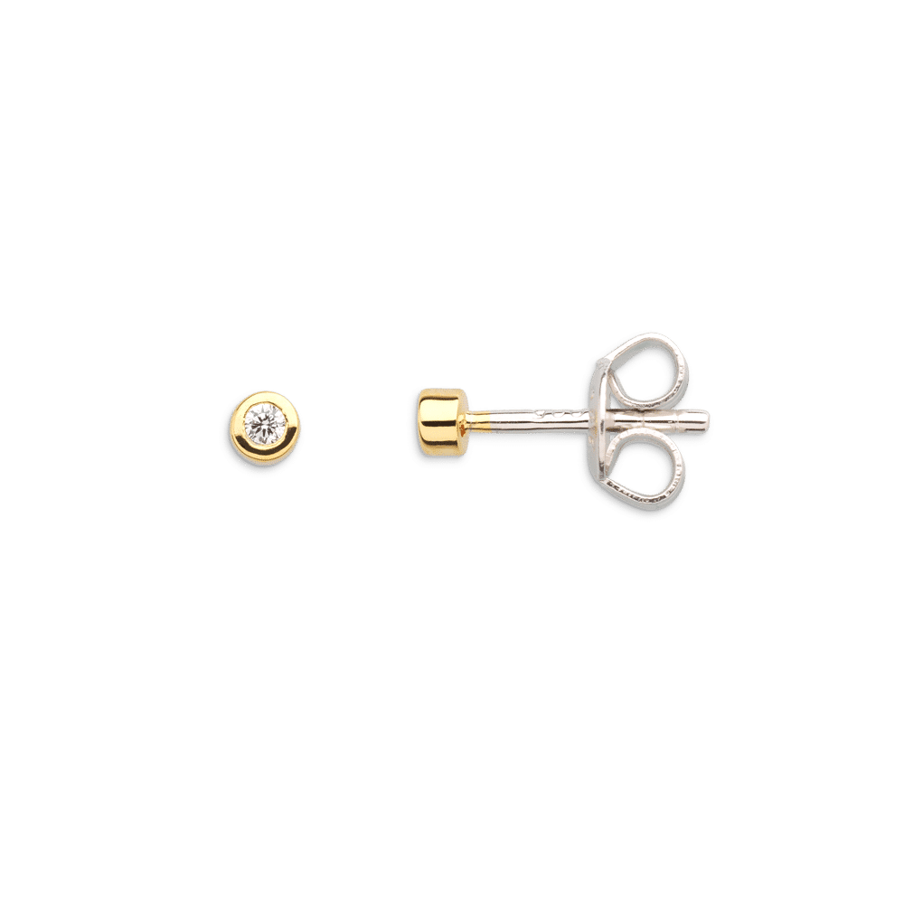 clous d'oreilles zircons 1.6mm dorés clous d'oreilles zircons 1.6mm dorés