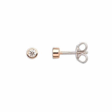 clous d'oreilles zircons 2.5mm roses