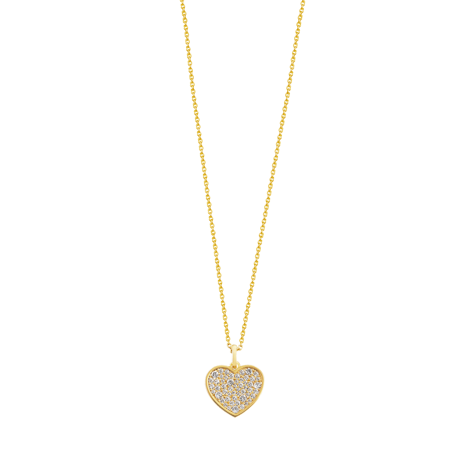 collier coeur & zircons 15mm doré collier coeur & zircons 15mm doré