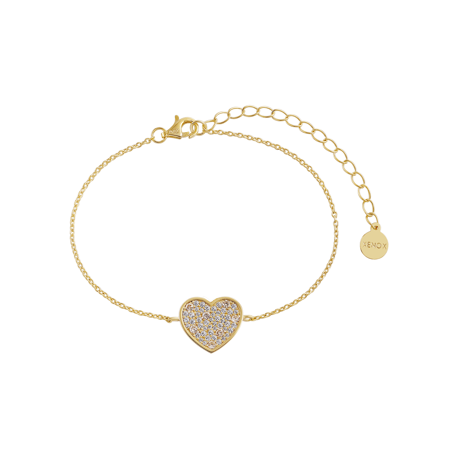 bracelet coeur & zircons 10mm doré bracelet coeur & zircons 10mm doré