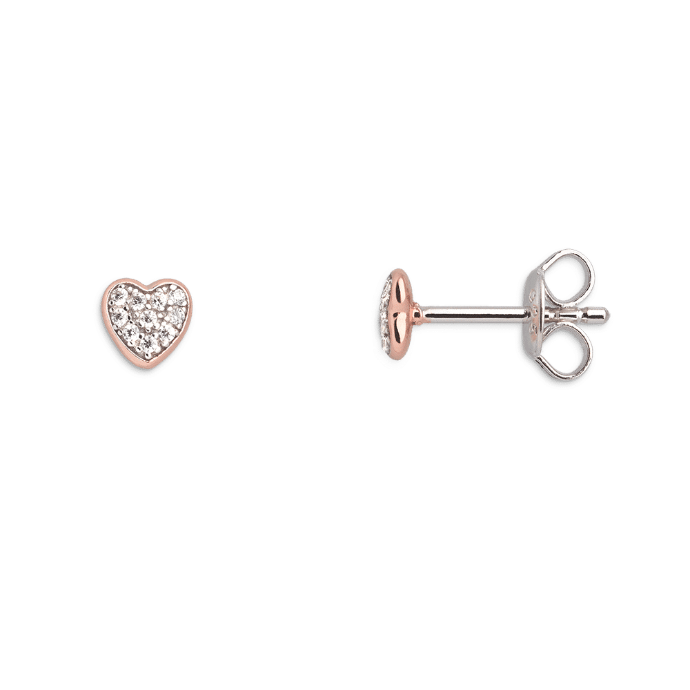 coeurs & zircons boucles d'oreilles 5mm roses coeurs & zircons boucles d'oreilles 5mm roses