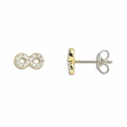 boucles d'oreilles infini & zircons dorées