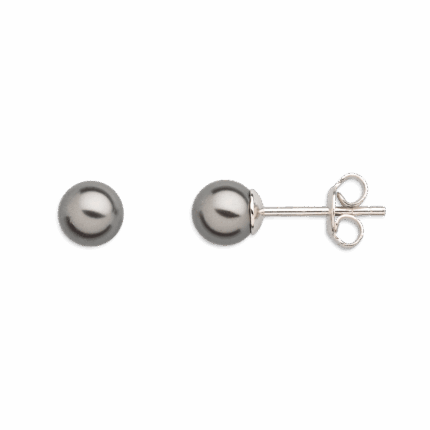 clous d'oreilles perles noires 6mm