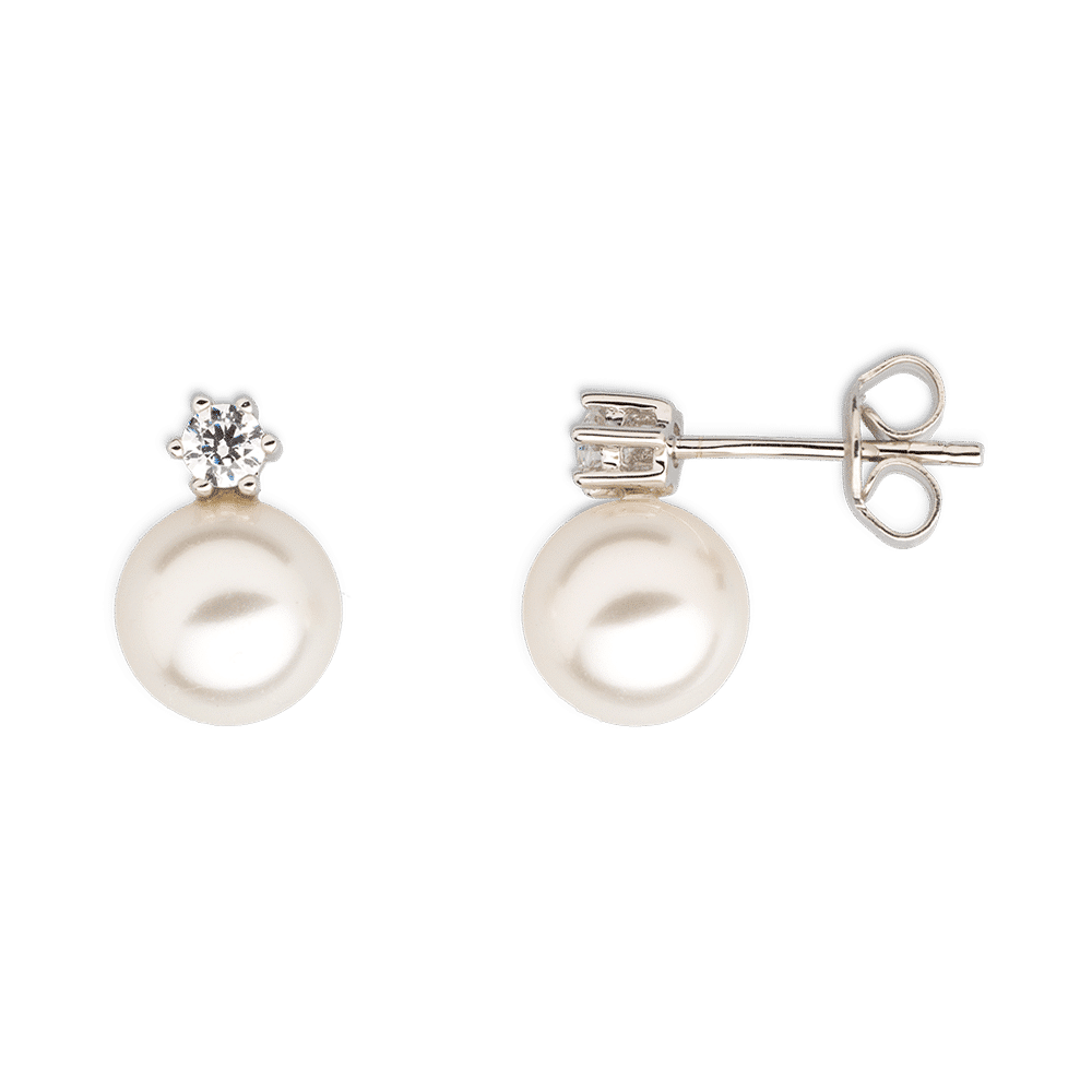 clous d'oreilles perles & zircons clous d'oreilles perles & zircons