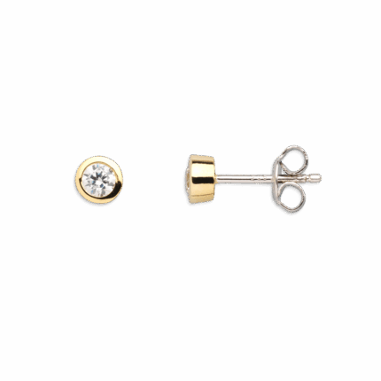 clous d'oreilles zircons 3.5mm dorés