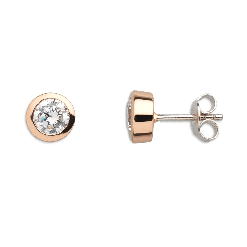 clous d'oreilles zircons 6mm roses clous d'oreilles zircons 6mm roses