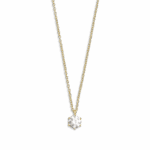 collier zircon doré 6mm sertissage griffes