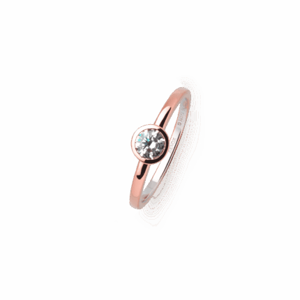 bague zircon solitaire 4.5mm rose
