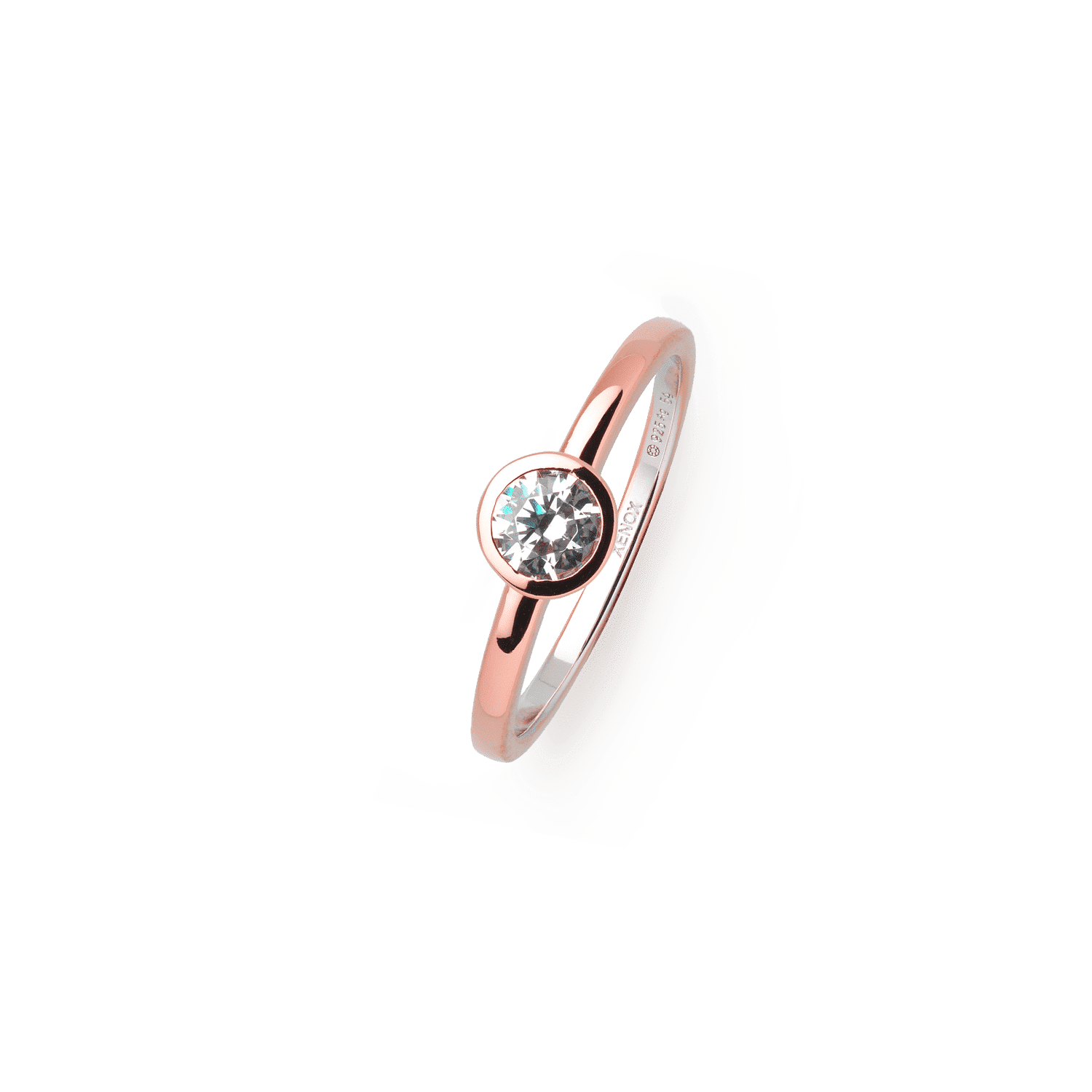 bague zircon solitaire 4.5mm rose bague zircon solitaire 4.5mm rose