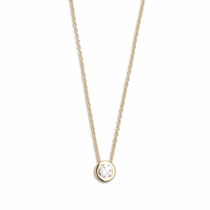 collier zircon 7.8mm doré