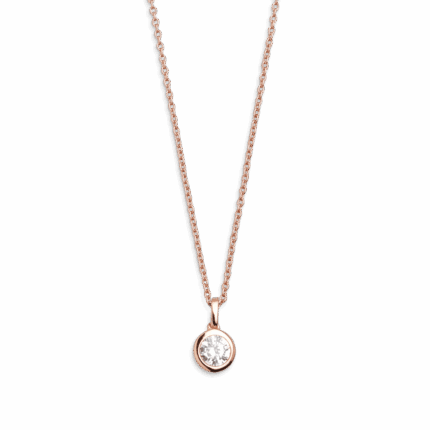 collier zircon rose 7mm