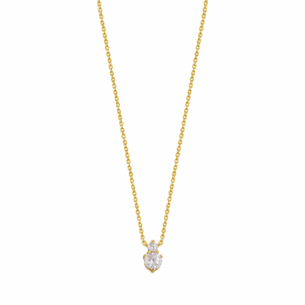 collier zircons doré