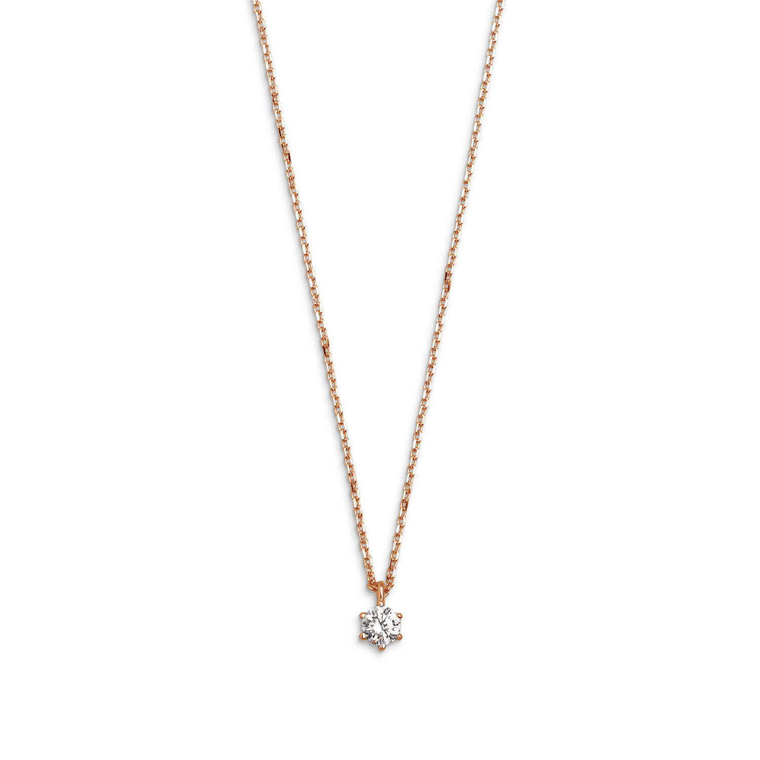 collier zircon sertissage griffes rose 4mm collier zircon sertissage griffes rose 4mm