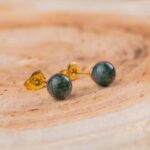 agate mousse boucles d'oreilles 6mm