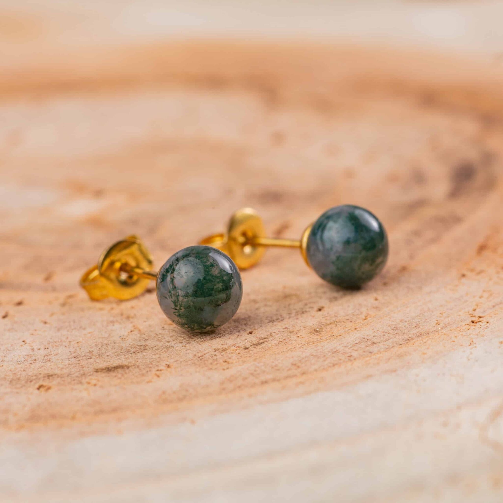 agate mousse boucles d'oreilles 6mm agate mousse boucles d'oreilles 6mm