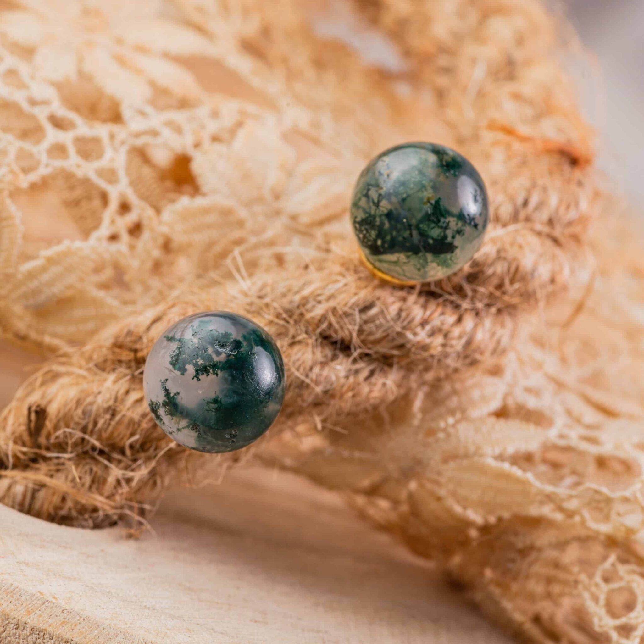 agate mousse boucles d'oreilles 10mm agate mousse boucles d'oreilles 10mm