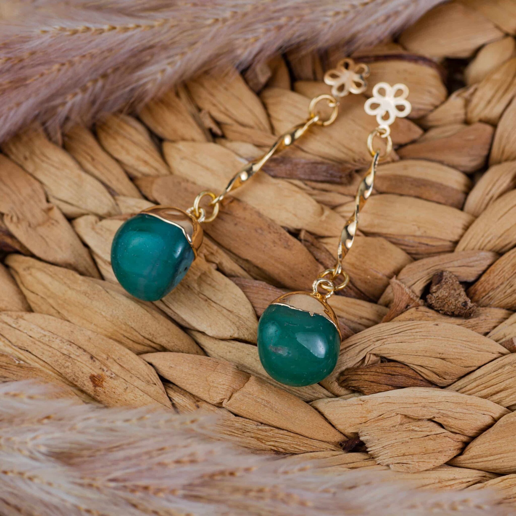 agate verte boucles d'oreilles longues agate verte boucles d'oreilles longues