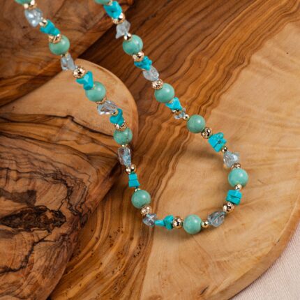 collier aigue marine & turquoise azur