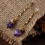 améthyste boucles d'oreilles longues
