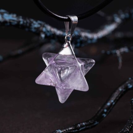 merkaba améthyste pendentif