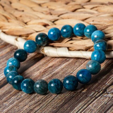 bracelet apatite bleue 10mm