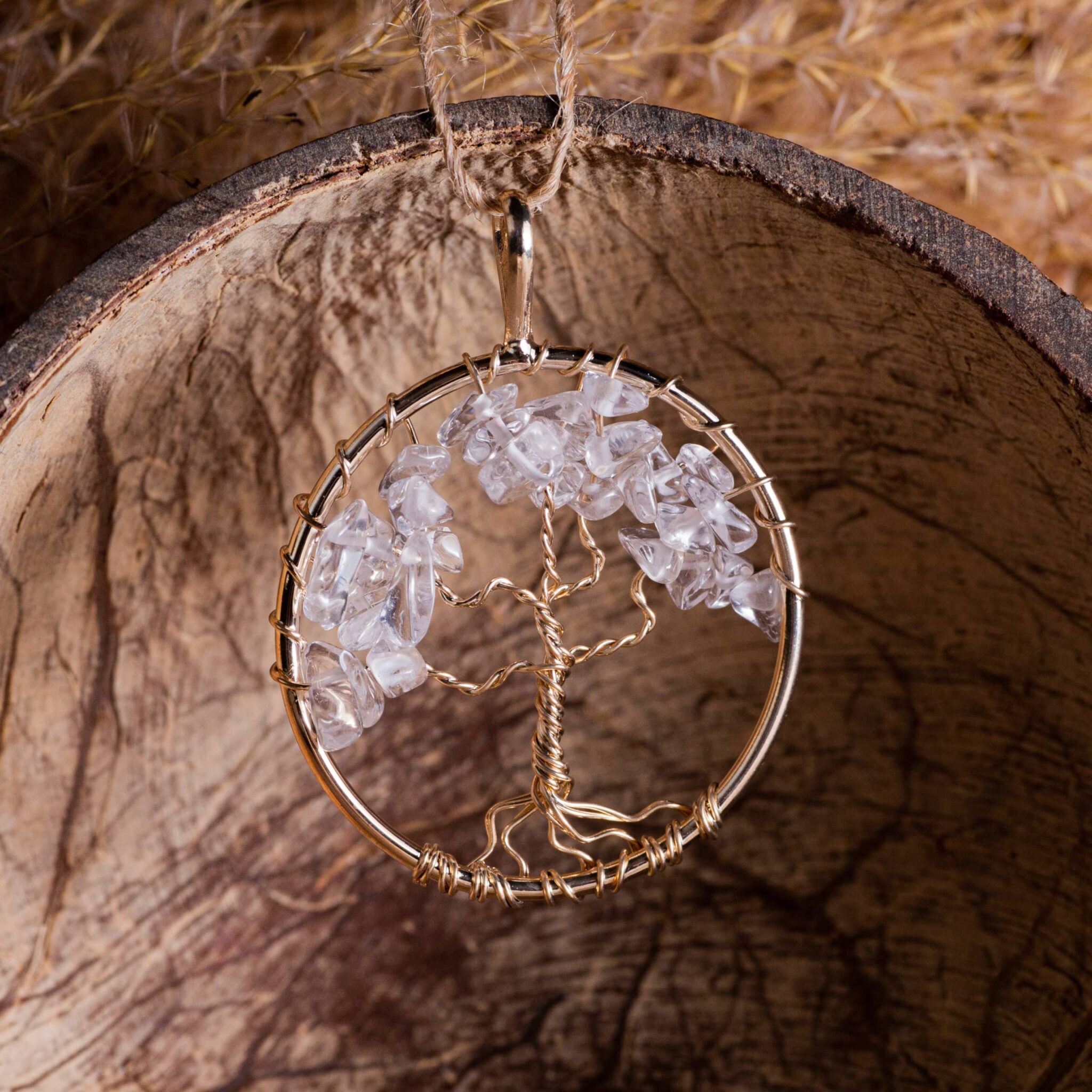 collier cristal arbre de vie doré collier cristal arbre de vie doré