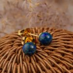 azurite malachite boucles d'oreilles 10mm