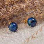 azurite malachite boucles d'oreilles 8mm