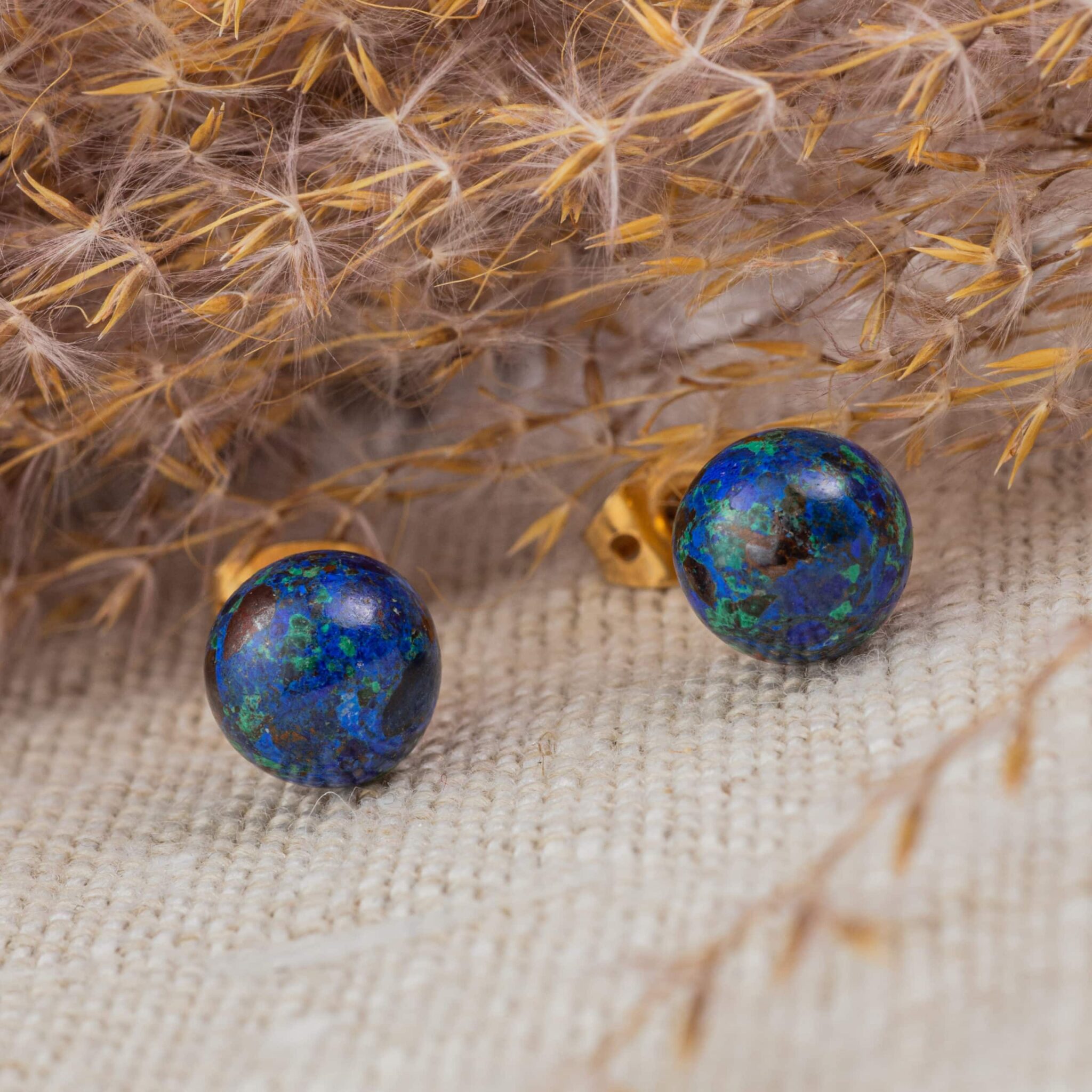azurite malachite boucles d'oreilles 8mm azurite malachite boucles d'oreilles 8mm