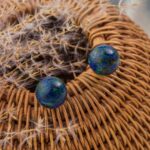 azurite malachite boucles d'oreilles 6mm