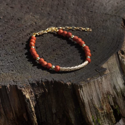 bracelet en jaspe rouge aka