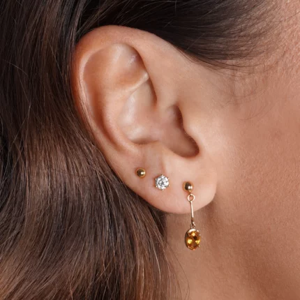 boucles d’oreilles pendantes citrine & or – amara