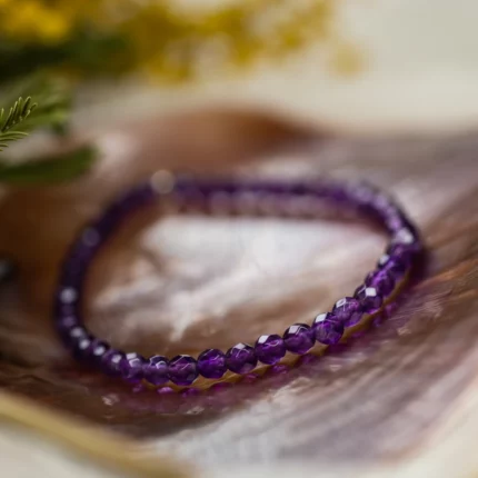 bracelet améthyste facettée 4mm