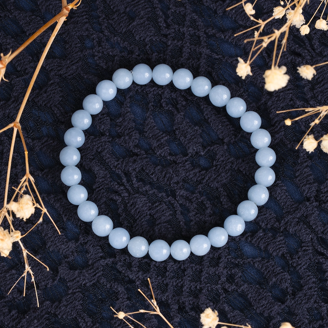 bracelet angélite 6mm bracelet angélite 6mm