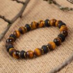 bracelet homme oeil de tigre & pierre de lave