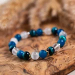 bracelet agate bleue & sélénite – blueberry