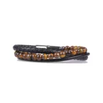 bracelet homme oeil de tigre & cuir synthétique