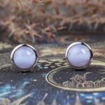 calcédoine boucles d'oreilles 10mm