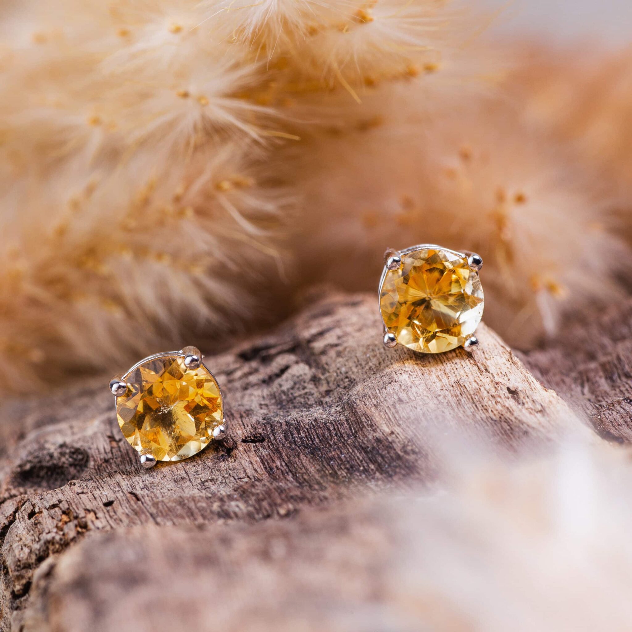 citrine boucles d'oreilles 7mm citrine boucles d'oreilles 7mm