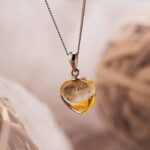 citrine coeur pendentif