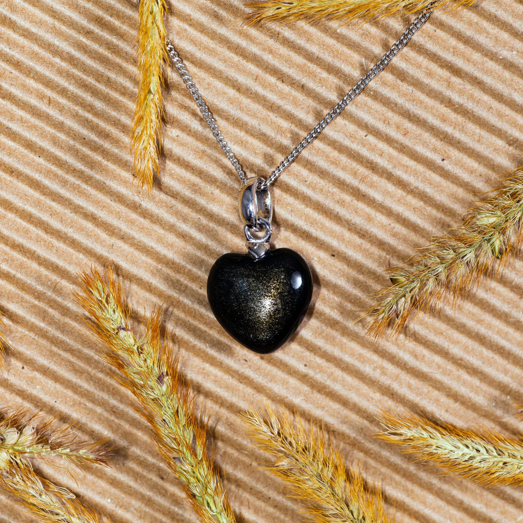 obsidienne dorée coeur pendentif obsidienne dorée coeur pendentif