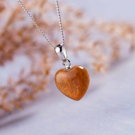 pierre de soleil coeur pendentif