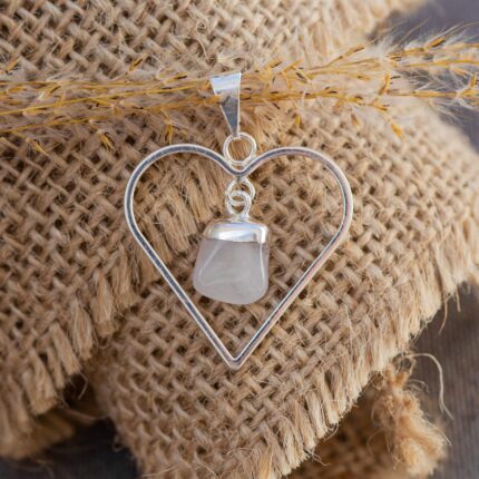 pendentif coeur quartz rose