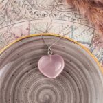 quartz rose coeur pendentif