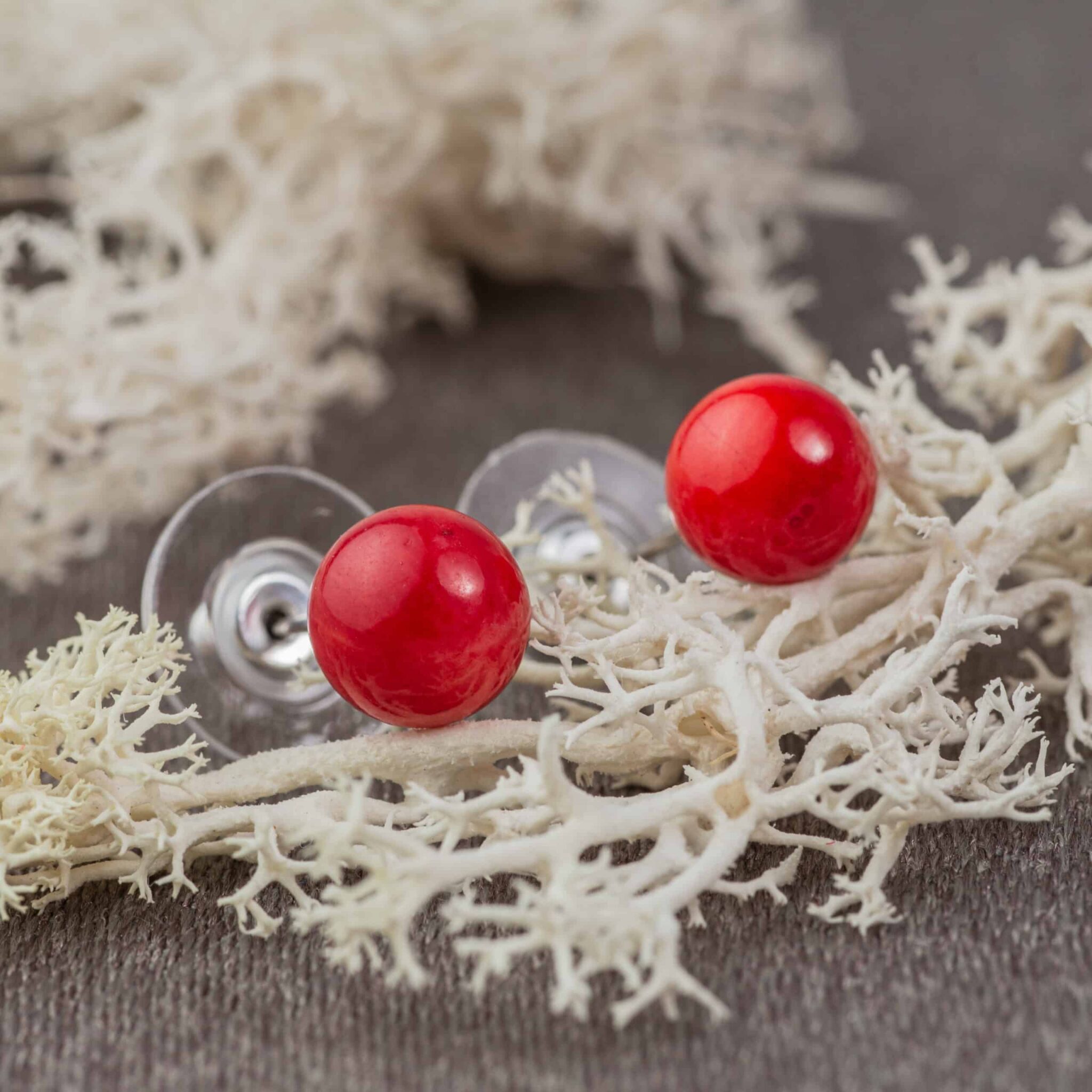 corail bambou boucles d'oreilles 8mm corail bambou boucles d'oreilles 8mm
