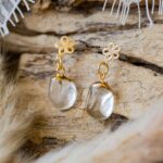 cristal boucles d'oreilles dorées