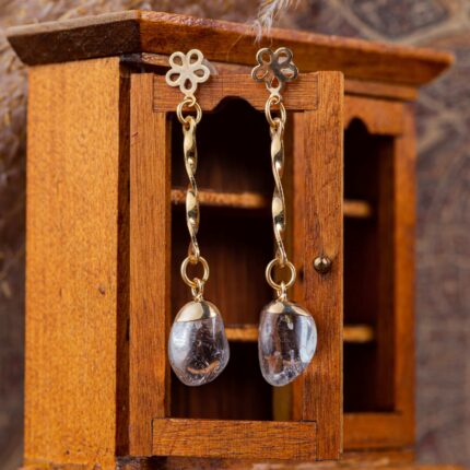 cristal boucles d'oreilles longues